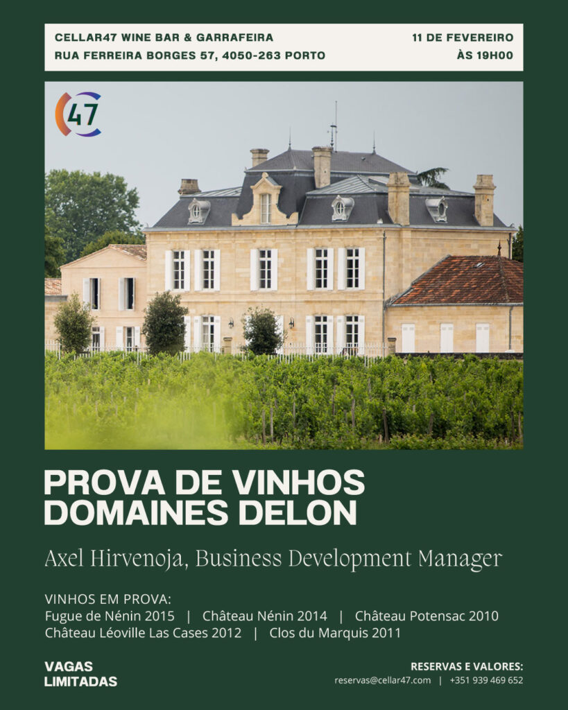 Prova de Vinhos Domaine Delon na Cellar47 Wine Bar & Garrafeira